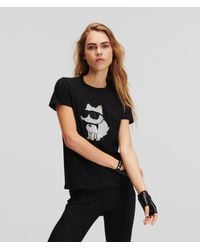 Karl Lagerfeld - K/ikonik Choupette Rhinestone T-shirt - Lyst
