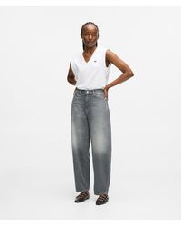 KARL LAGERFELD - Ikon Barrel-Leg Jeans - Lyst