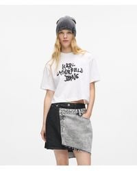 KL Jeans - Cropped Graffiti T-Shirt - Lyst