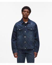 KARL LAGERFELD - All-Over Monogram Denim Jacket - Lyst