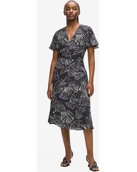KARL LAGERFELD - Fan Print V-Neck Dress - Lyst