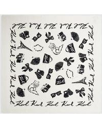KARL LAGERFELD - K/Signature All-Over Print Scarf - Lyst