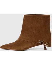KARL LAGERFELD - Pasha Fold-Down Suede Ankle Boots - Lyst