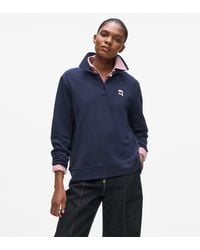 KARL LAGERFELD - Ikon Long-Sleeved Polo Shirt - Lyst