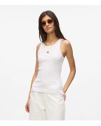 KARL LAGERFELD - Ikon Ribbed Tank Top - Lyst