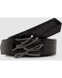 KARL LAGERFELD - K/Autograph Croc-Effect Belt - Lyst