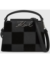 KARL LAGERFELD - K/Signature Checkered Top Handle Bag - Lyst