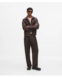 KARL LAGERFELD - Straight-Leg Wool‑Blend Pants - Lyst