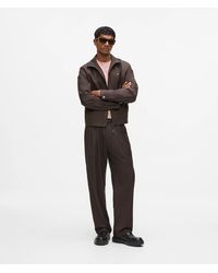 KARL LAGERFELD - Straight-Leg Wool‑Blend Pants - Lyst