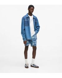 KL Jeans - Relaxed Monogram Denim Shorts - Lyst