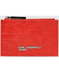KL Jeans - Metal Logo Croco Cardholder - Lyst