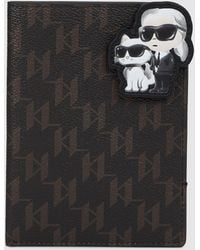 KARL LAGERFELD - Ikon Monogram Passport Holder - Lyst