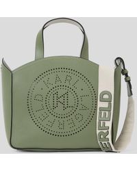 Karl Lagerfeld - Petit Sac Cabas Perforé K/Circle, Femme, Vert D'Huile, Taille - Lyst
