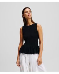 Karl Lagerfeld - Ärmloses Stricktop Mit Schösschen, Frau, Größe - Lyst