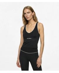 KARL LAGERFELD - Contrast Piping Athleisure Tank Top - Lyst