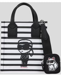 Karl Lagerfeld - Ikon Striped Small Tote Bag - Lyst