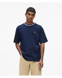 KARL LAGERFELD - Ikon Striped Neck T-Shirt - Lyst