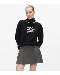 KARL LAGERFELD - Soutache Turtleneck Sweater - Lyst