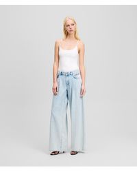Karl Lagerfeld - Mid-rise Wide-leg Jeans - Lyst