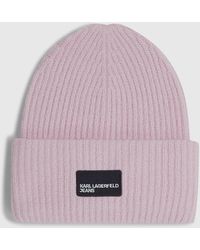 KL Jeans - Logo Patch Long Beanie - Lyst