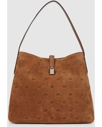 KARL LAGERFELD - K/Autograph Padlock Suede Hobo Bag - Lyst