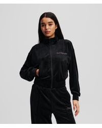 Karl Lagerfeld - Hotel Karl Velour Zip-up Sweatshirt - Lyst