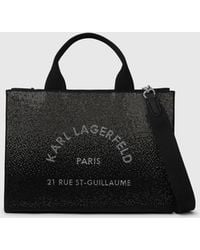 KARL LAGERFELD - Rue St-Guillaume Rhinestone Medium Square Tote Bag - Lyst