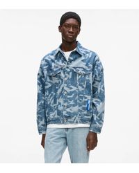 KL Jeans - Relaxed Monogram Denim Jacket - Lyst