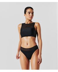 Karl Lagerfeld - K/Signature Bikini-Oberteil Mit Hohem Halsausschnitt, Frau, Größe - Lyst