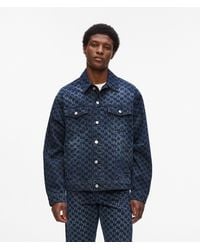 KARL LAGERFELD - All-Over Monogram Denim Jacket - Lyst