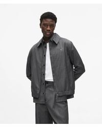KARL LAGERFELD - Pinstripe Wool‑Blend Jacket - Lyst