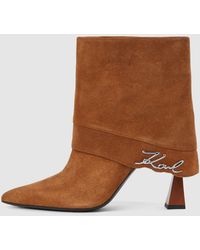 KARL LAGERFELD - Debutante Fold-Down Ankle Boots - Lyst