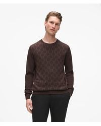 KARL LAGERFELD - Monogram Textured Crew Neck Sweater - Lyst