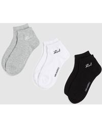 KARL LAGERFELD - Signature Short Socks – 3-Pack, Multicoloured - Lyst