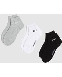 Karl Lagerfeld - Signature Short Socks – 3 Pack, Multicoloured - Lyst