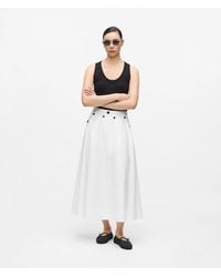KARL LAGERFELD - Button Detail A-Line Skirt - Lyst