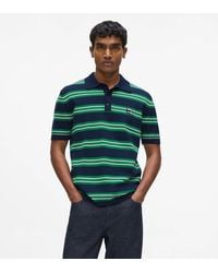 KARL LAGERFELD - Ikon Stripe Knit Polo Shirt - Lyst