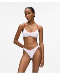 KARL LAGERFELD - Heart Print Bralette, Multicoloured - Lyst