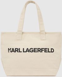 KARL LAGERFELD - Sac En Toile Avec Logo Extra-Large, Homme, Taille - Lyst