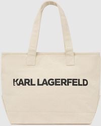 KARL LAGERFELD - Sac En Toile Avec Logo Extra-Large, Homme, Taille - Lyst