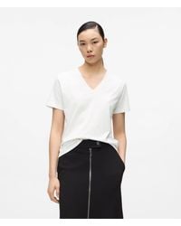 KARL LAGERFELD - Signature V-Neck T-Shirt - Lyst