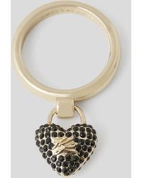 Karl Lagerfeld - K/heart Pavé Charm Ring - Lyst