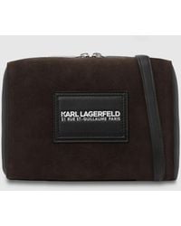 KARL LAGERFELD - K/Traveller Faux Suede Crossbody Bag - Lyst