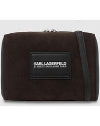 KARL LAGERFELD - Sac À Bandoulière K/Traveller En Daim Synthétique, Homme, Taille - Lyst