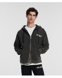 Karl Lagerfeld - Rue St-guillaume Washed Zip-up Hoodie - Lyst