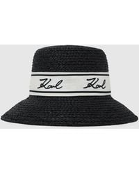KARL LAGERFELD - Signature Scarf Sun Hat - Lyst