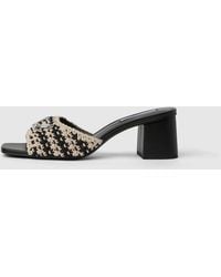 KARL LAGERFELD - Plaza Ii Crochet Heeled Sandals - Lyst