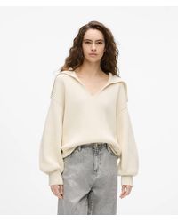 KARL LAGERFELD - Wide Collar V-Neck Sweater - Lyst