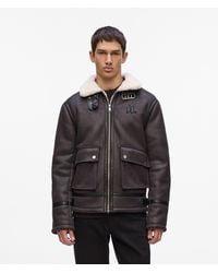 KARL LAGERFELD - Monogram Faux-Shearling Jacket - Lyst