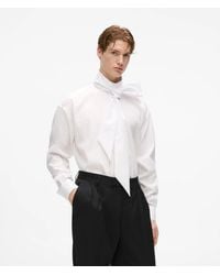 KARL LAGERFELD - Kl Studio Tie-Neck Shirt - Lyst